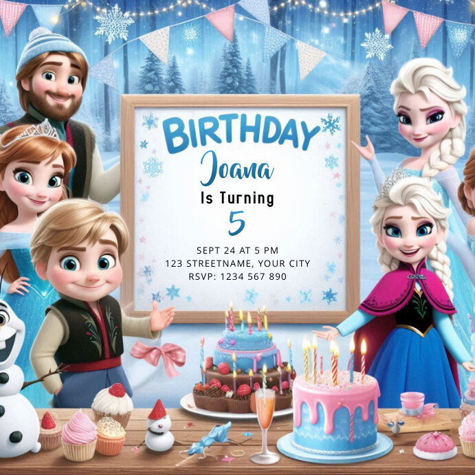 Disney Frozen Party Invitation Card