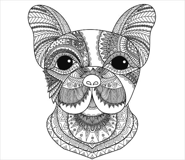 Dog Coloring Page for Adults