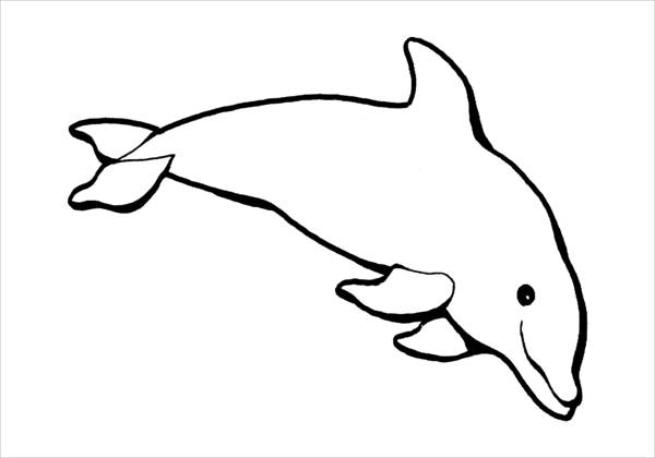 Dolphin Outline Coloring Page
