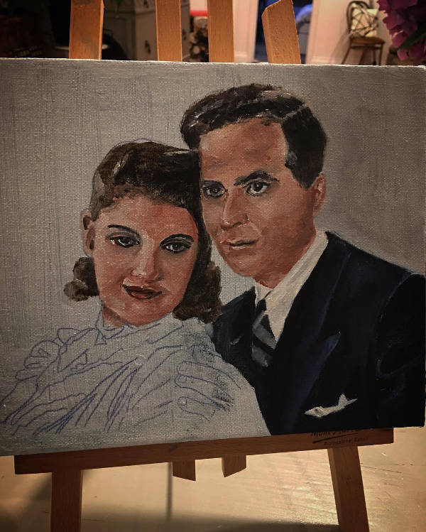 Easy Vintage Couple Painting