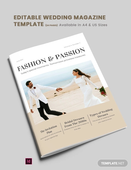 editable wedding magazine template