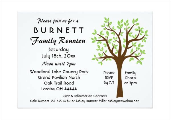 Family Tree Reunion Invitation