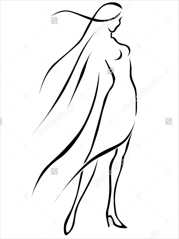 Woman Body Silhouette Drawing - Woman Body Silhouette Clipart | Free