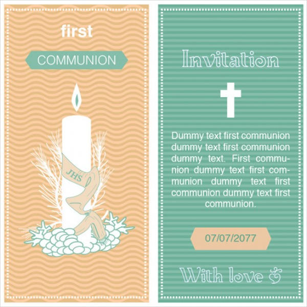 First Communion Invitation Templates 4