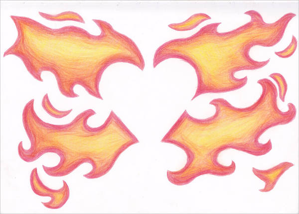 Flaming Heart Drawing