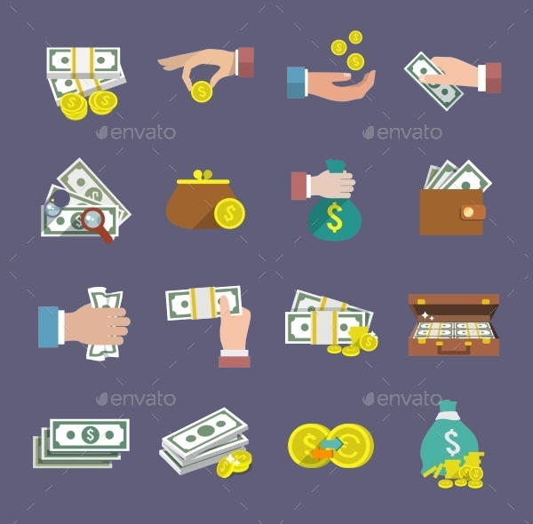 flat money icons