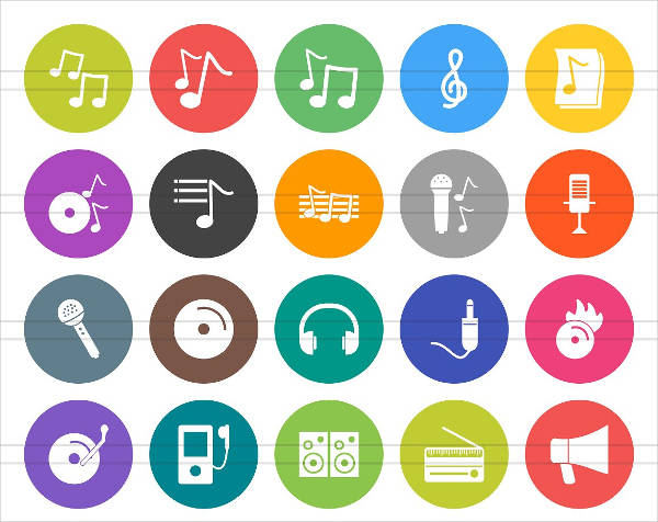 Flat Music Icon Set