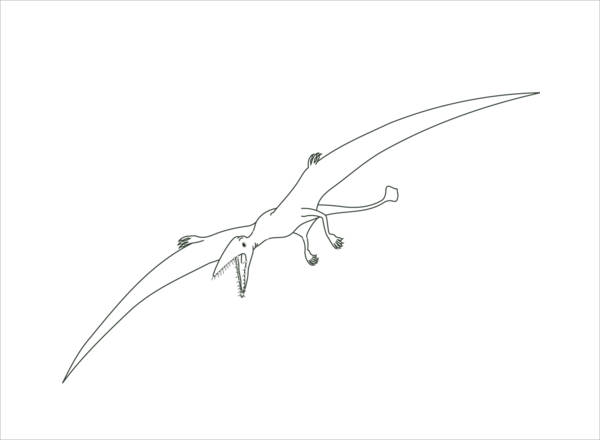 Flying Dinosaur Coloring Page