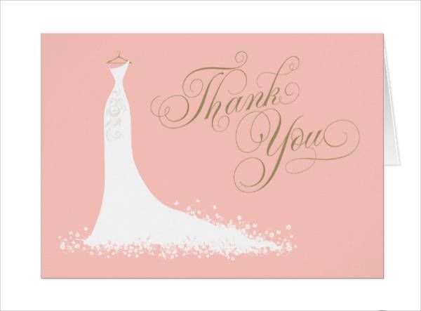 Folded Bridal Shower Thank You Card