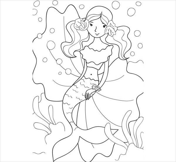FREE 12+ Mermaid Coloring Pages in PSD | AI