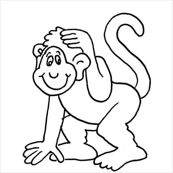 Free Monkey Coloring Page