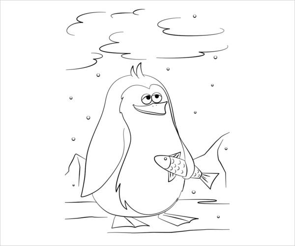Free Penguin Coloring Page