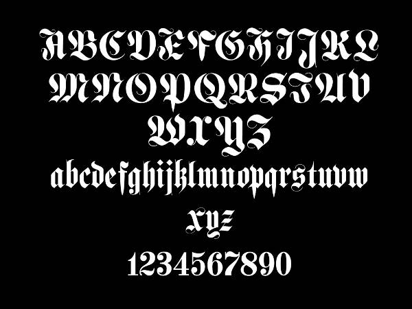 Free Printable Gothic Alphabet Letters