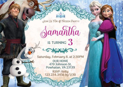 Frozen Artwork Birthday Invitation