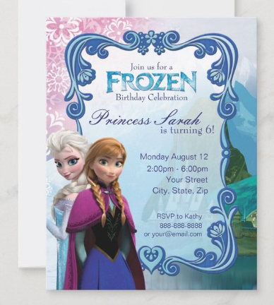 Frozen Snowflake Birthday Invitation