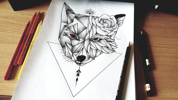 Geometric Fox Drawing