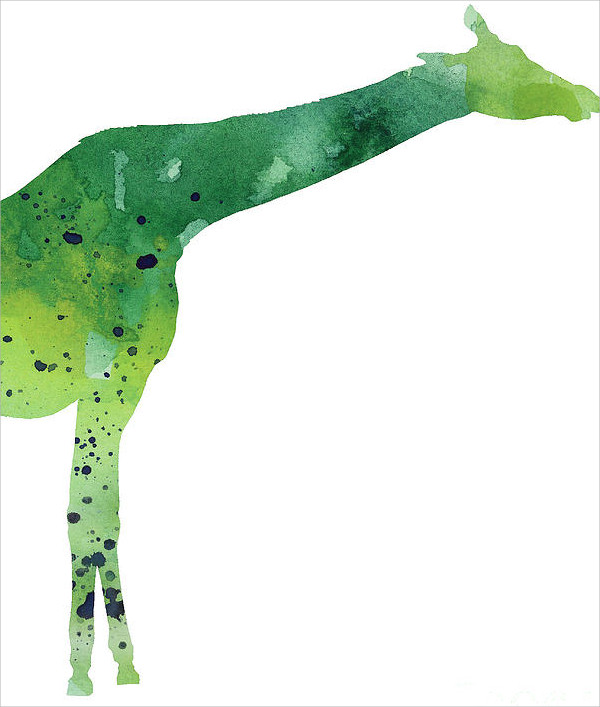 Giraffe Watercolor Drawing