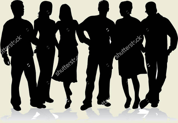 Group of Persons Outline Silhouette