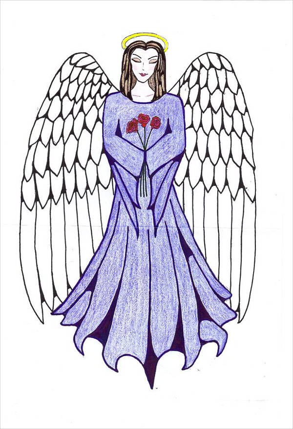 Aggregate 155+ angel drawing with colour latest - seven.edu.vn