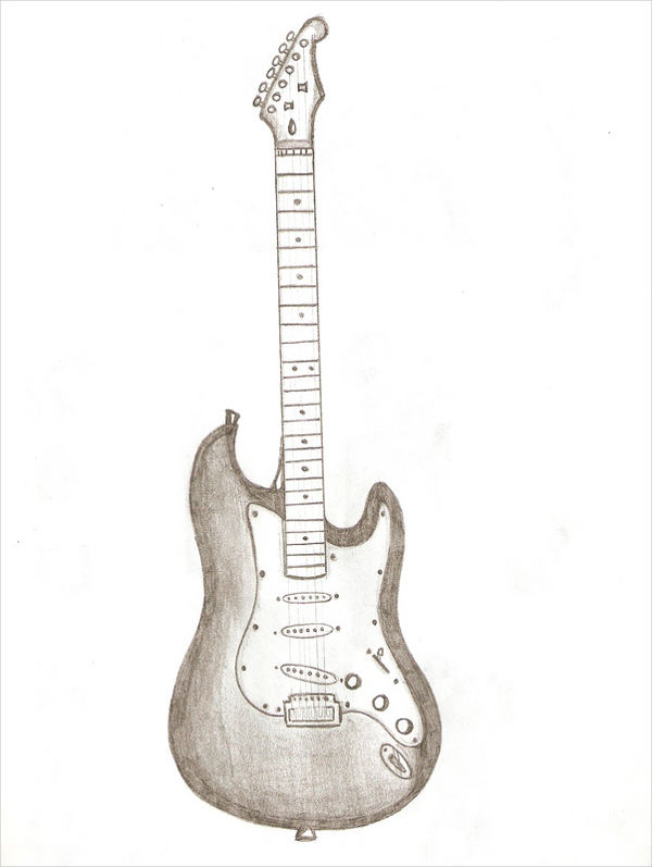 Guitar Outline Drawing