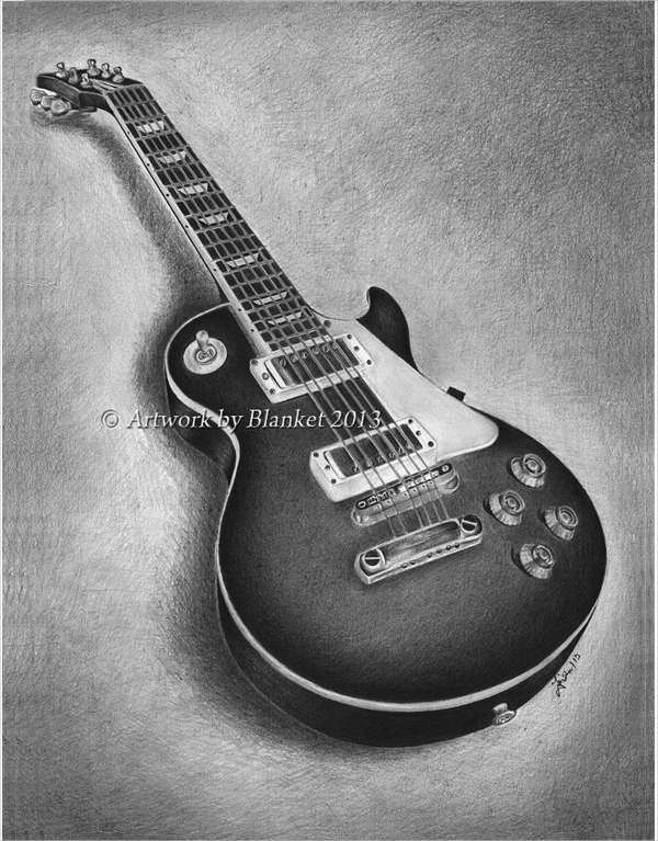 Guitar Pencil Drawing