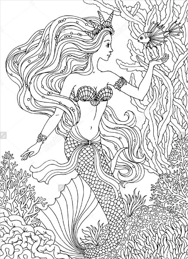 Hand Drawn Mermaid Drawing