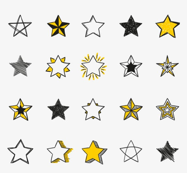 Hand Drawn Stars Icons