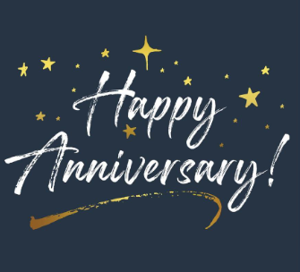 Happy Anniversary Celebration With Gold Lettering Image