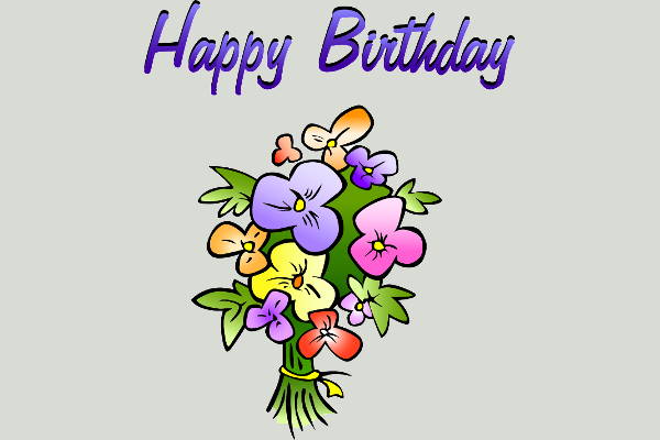 Happy Birthday Flowers Clip Art