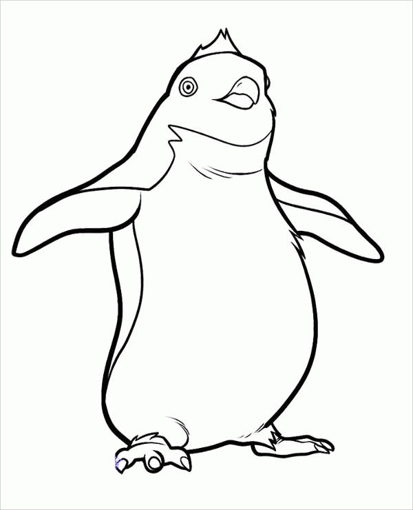 Happy Feet Penguin Coloring Page