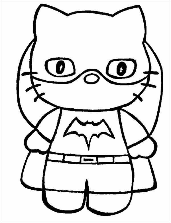 Hello Kitty Batman Coloring Page