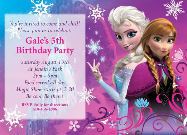 Homemade Frozen Birthday Invitation
