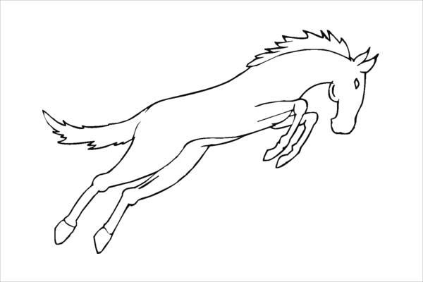 Horse Jumping Coloring Page
