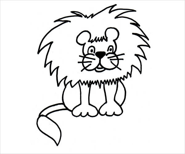 Lion Black and White Clipart
