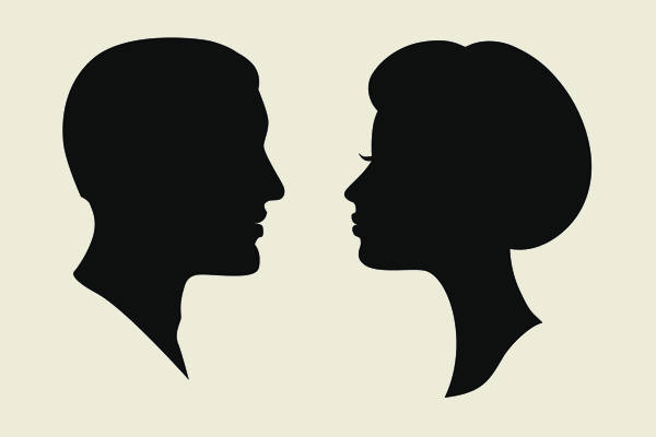 Lovely Couple Silhouettes Vector