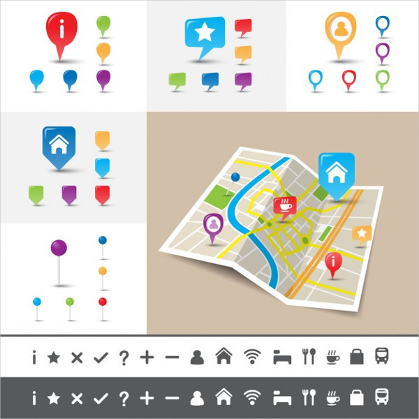 Map Icons Vector