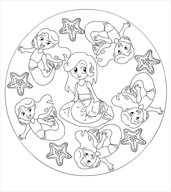 Mermaid Coloring Page For Kids