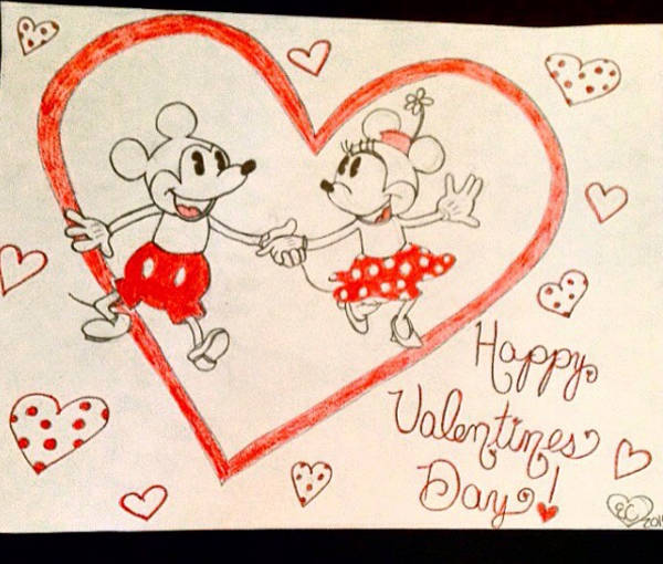 Mickey Mouse Couple Drawing