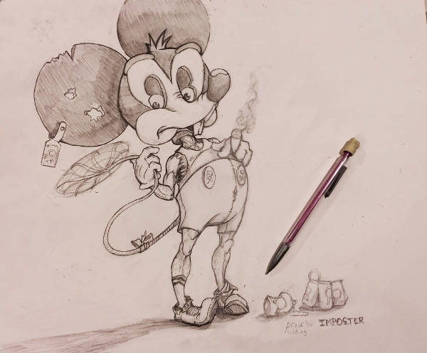 Mickey Mouse Pencil Drawing