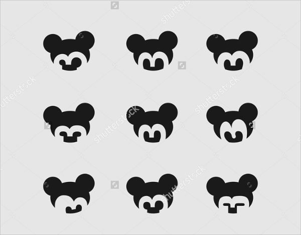 Mickey Mouse Vector Face Silhouette