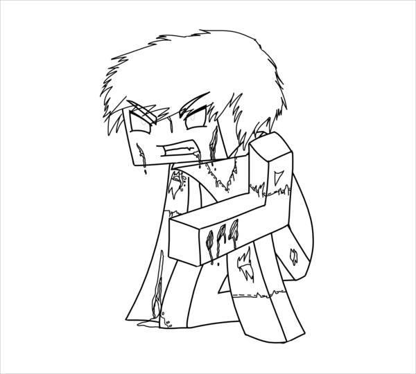 minecraft herobrine coloring pages