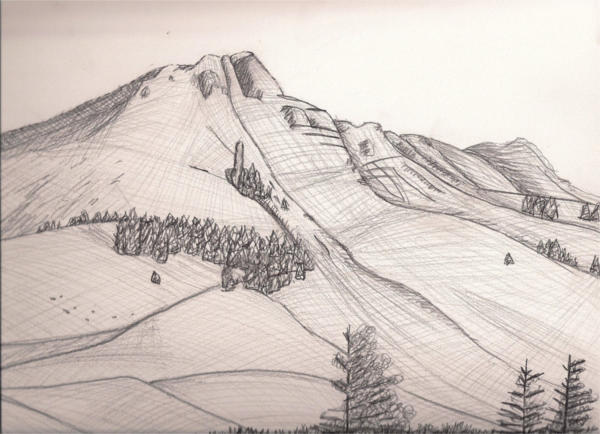 Mountain Peak Drawing by Collin A Clarke  Pixels