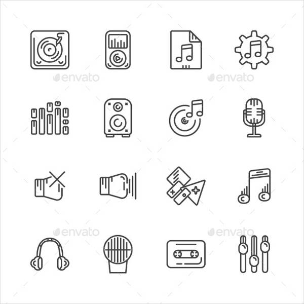 Music Outline Icons