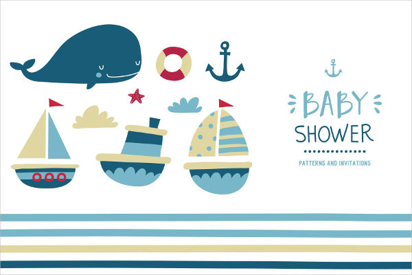 Nautical Baby Girl Shower Invitation