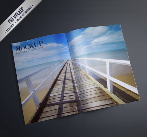 Open Magazine Mockup Design