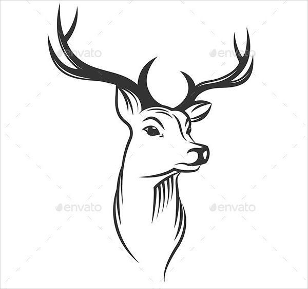 Outline Deer Head Silhouette