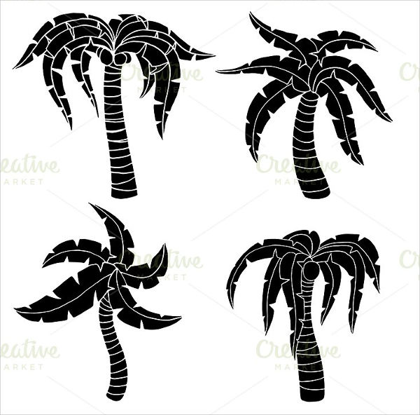 Palm Tree Silhouette Painting