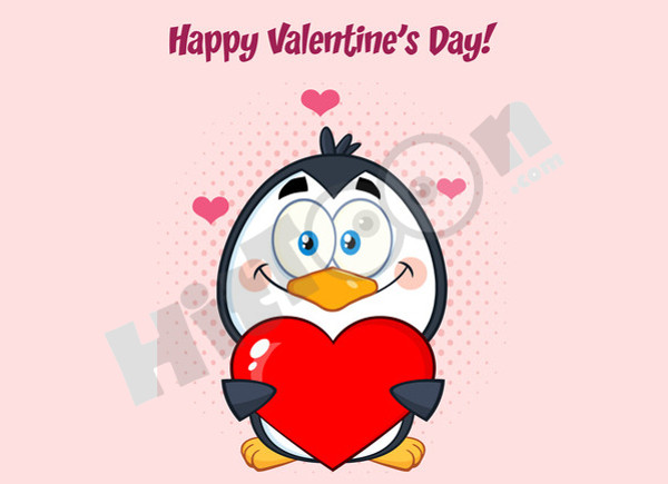 Penguin Valentine Clip Art