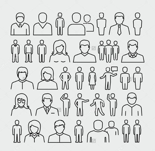 People Outline Icons