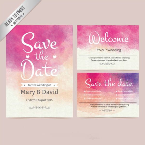 Pink Watercolor Wedding Invitation